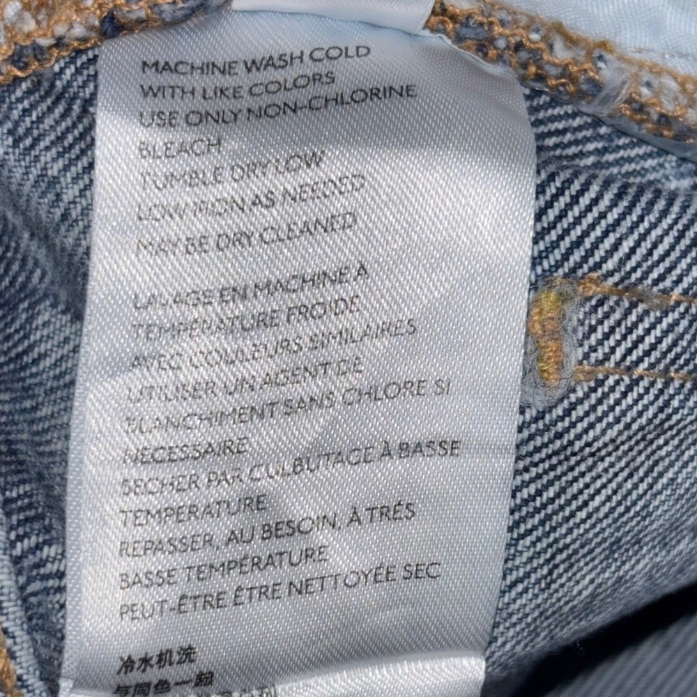 We The Free Jeans Womens 27 Blue Acid Wash High Rise Straight Distressed Denim - Picture 5 of 13